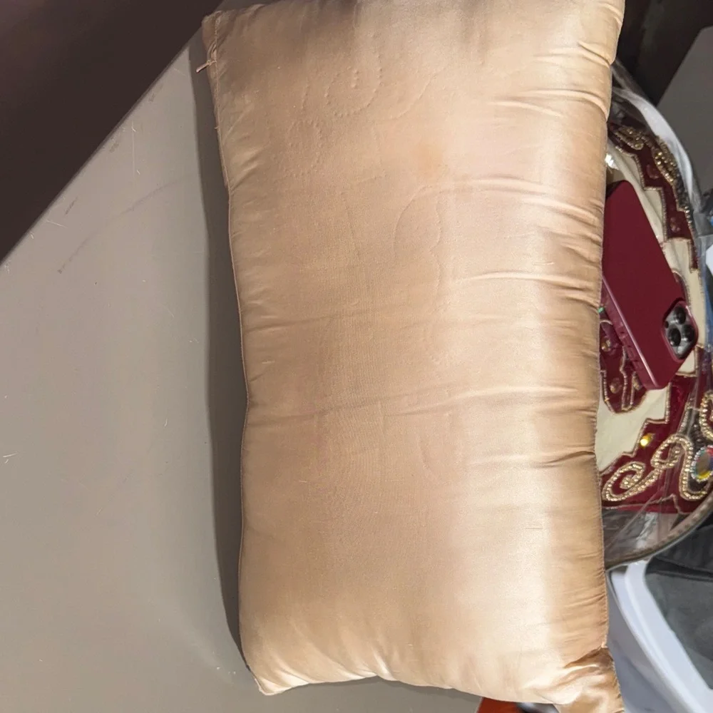 Embroidered Beige Pillow with Paisley Design - Picture 9 of 12